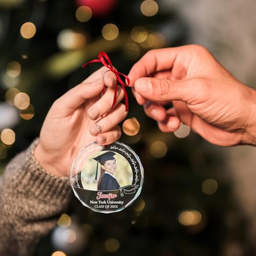 Personalized Graduate Glass Christmas Ornament 2026
