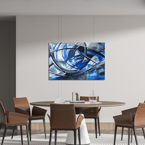 Abstract Wall Art Decor Modern Wall Art Pictures for Living Room Abstract Canvas Art Wall Decor Blue Wall Art Prints Black and White Wall Art Decor Artwork for Walls Home Office Decorations 32" X 48"