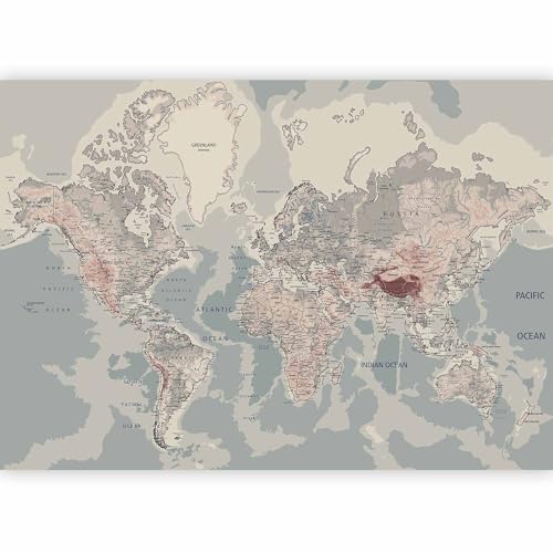 Wall Mural World Map 138x101 in (96.44 Sq Ft)