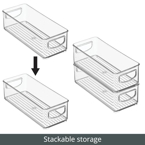 Plastic Bathroom Storage Container Bins w (4 Count)
