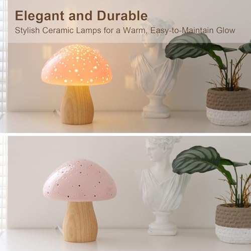 Mushroom Lamp Ceramic Bedside Table Lamp