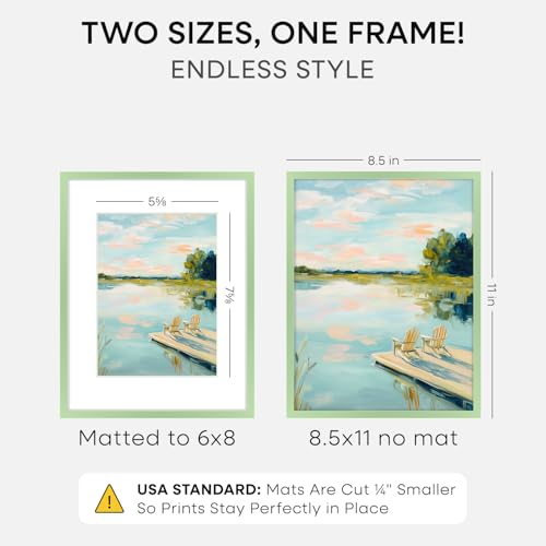 8.5x11 Green Picture Frame