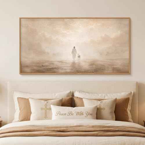 Jesus Leaves The 99 Sheep Framed Canvas Wall Art Set