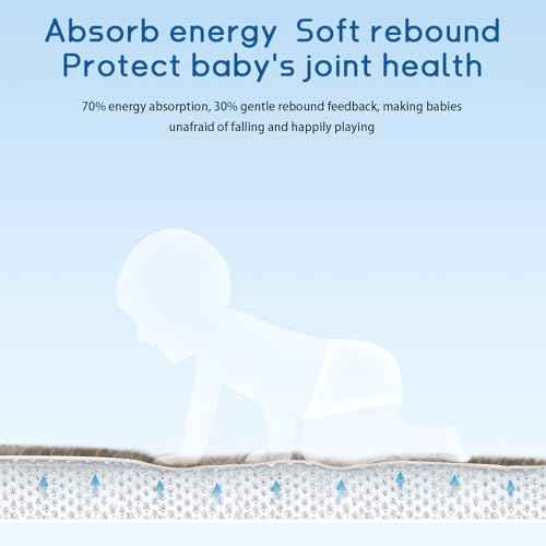Baby Play Mat for Floor Nursery Rug Muscle Mat Area Rug Playroom Rug 59"x59" Playpen Mat Elastic Foam 1.3" Thick Crawling Mat for Babies