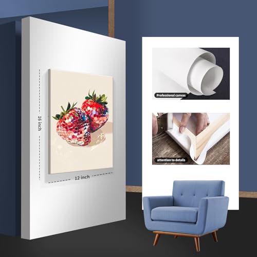 Funky Red Strawberry Disco Wall Art
