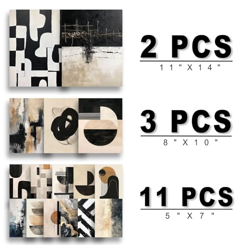 16 PCS Black and White Abstract Wall Art Decor (16 Count)