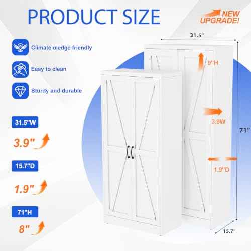 71" Tall Kitchen Pantry Cabinet