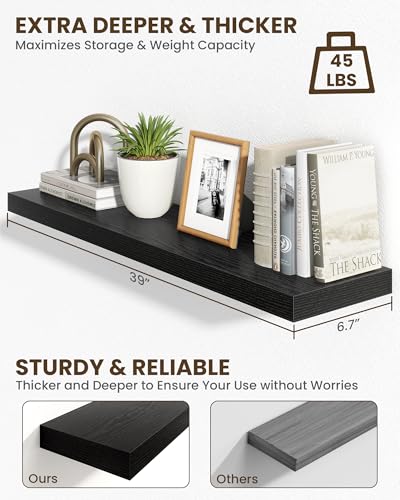 40" Floating Shelves for Wall (2 Count)