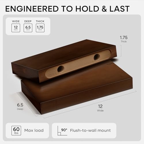 12 Inch Floating Shelves (3 Count)