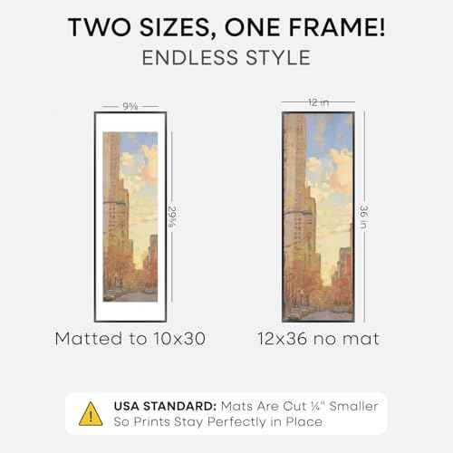 12x36 Black Picture Frame (2 Count)