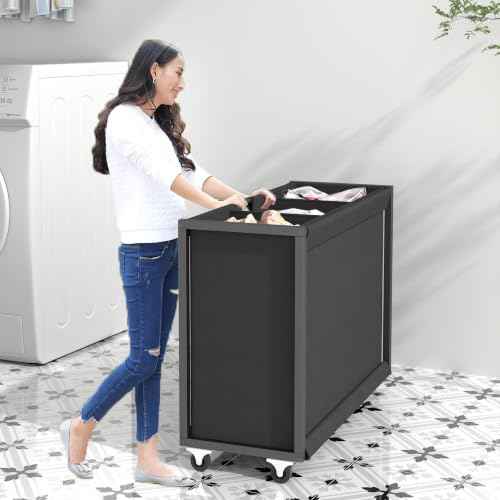 Laundry Hamper Laundry Basket with 3 Section Pull