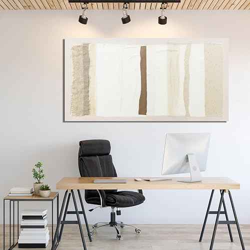 Neutral Wall Art Brown And White Wall Art Decor Artwork for Walls Large Wall Art Prints Modern Minimalist Wall Art Canvas Art Wall Decor 24"X48" for Living Room Bedroom Office Decor