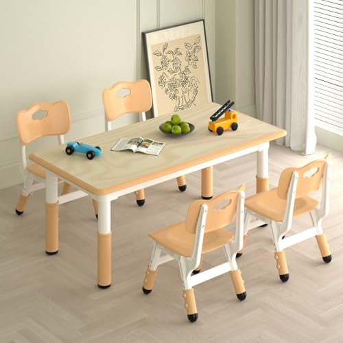 Kids Study Table and 4 Chairs Set