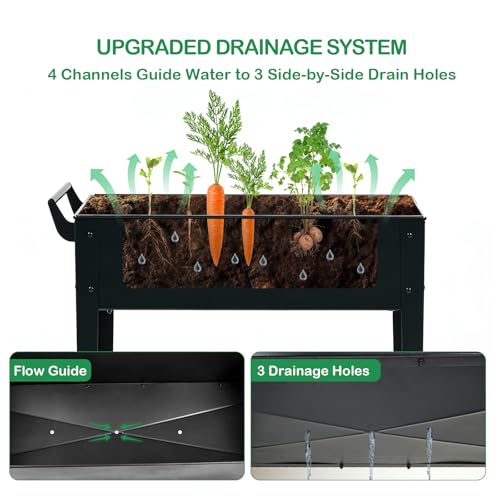 2 Pack 32" Tall Elevated Raised Garden Bed with Wheels and Shelf (2 Count)