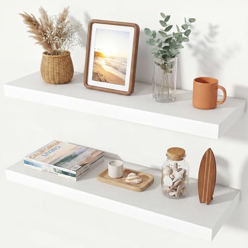 Floating Shelves 31.5" W x 10.3" D White Set of 2 (2 Count)