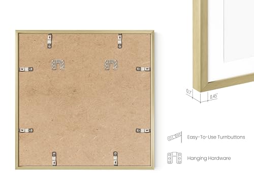 16x16 Gold Metal Picture Frames Matted to 12x12 (3 Count)