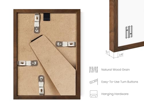 Walnut Wood 5x7 Picture Frames (9 Count)