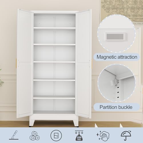 White Metal Storage Cabinet