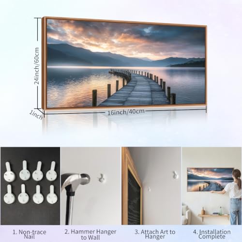 Sunset Lake Framed Canvas Wall Art