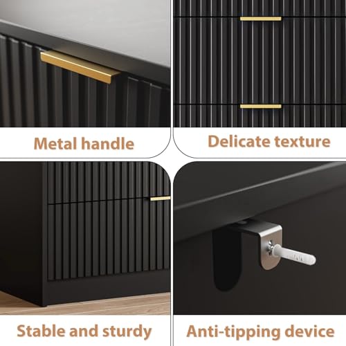 3 Drawer Nightstand Set of 2