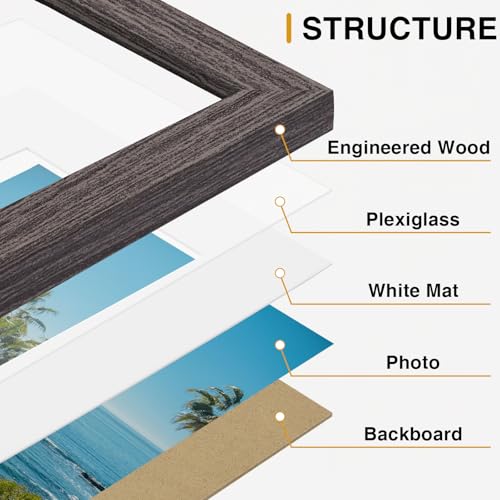 5x7 Picture Frames Set of 9 for Wall & Tabletop Display (9 Count)