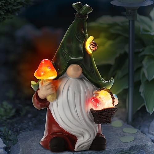 Gnome Solar Garden Statue with 3 LED Lights