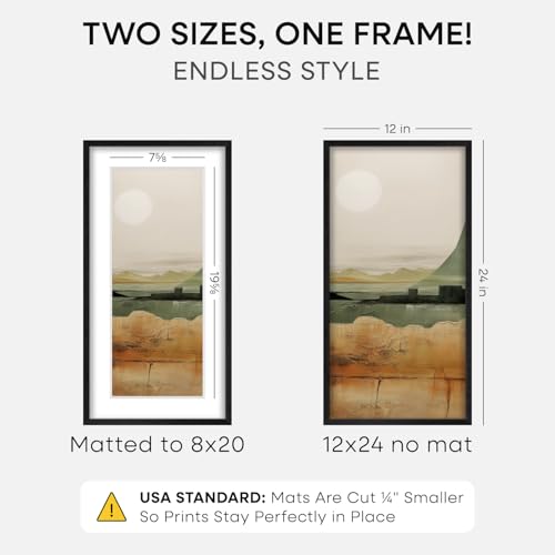 12x24 Black Oak Picture Frame