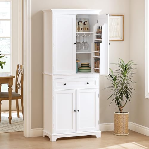71 Inch Tall Kitchen Pantry Cabinet with 2 Slide