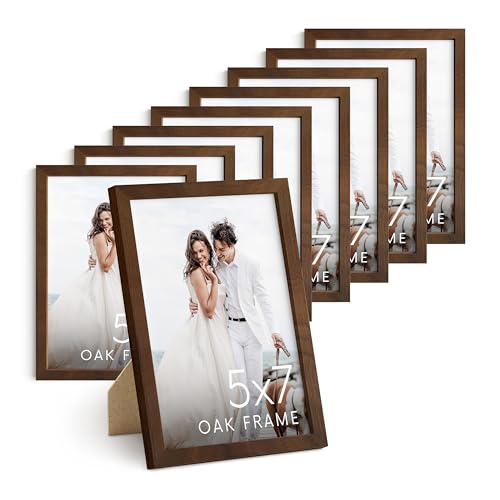 Walnut Wood 5x7 Picture Frames (9 Count)