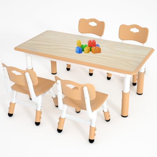 Kids Study Table and 4 Chairs Set
