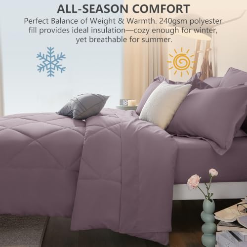 Oversized King Comforter Set Dusty Purple