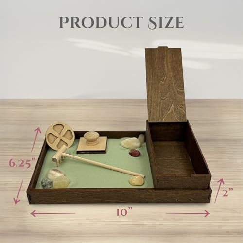 Wooden Zen Garden with Accessories Box