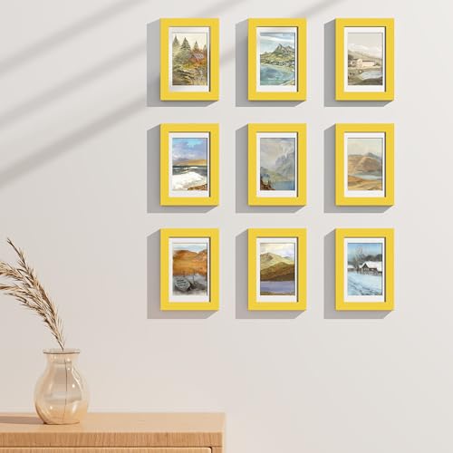 4x6 Picture Frames Set of 9 for Wall or Tabletop Display (9 Count)