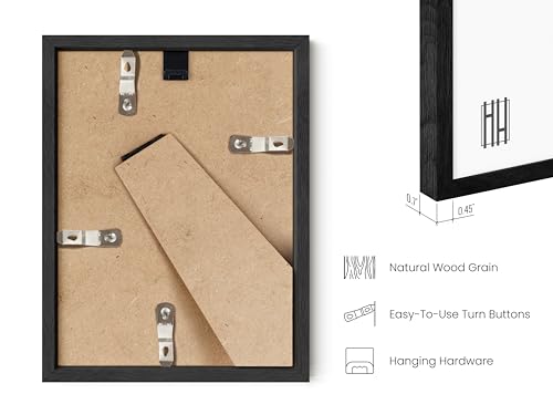 6x8 Black Oak Wooden Frame Set of 4 (4 Count)
