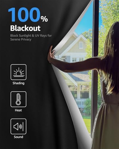 Blackout Curtains for Bedroom Portable 71"x60" Blackout Shades (42.6 Sq Ft)