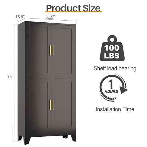 75" Tall Kitchen Pantry Cabinet