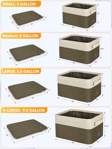 4 Pack Fabric Closet Storage Bins for Shelves (4 Count)