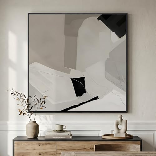 Extra Large Framed Black White Abstract Wall Art for Living Room