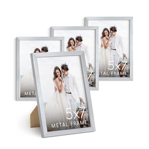 5x7 Silver Metal Picture Frames (4 Count)