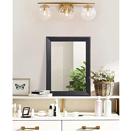 Wall Mirror Black Wood Framed Rectangle Mirrors for Wall 16"x12"