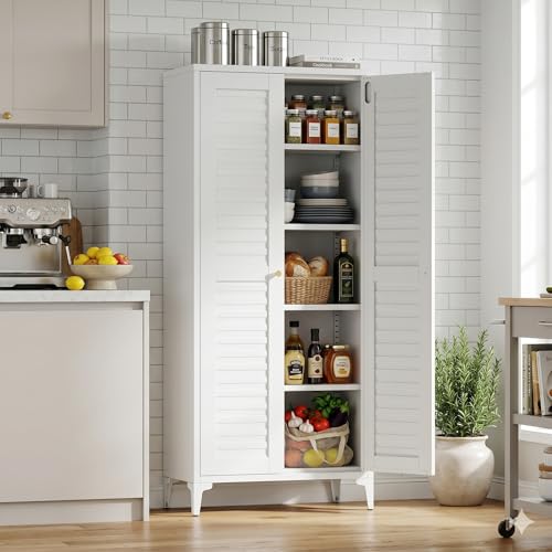 63.58 in Metal Pantry Cabinet with Adjustable Shelves