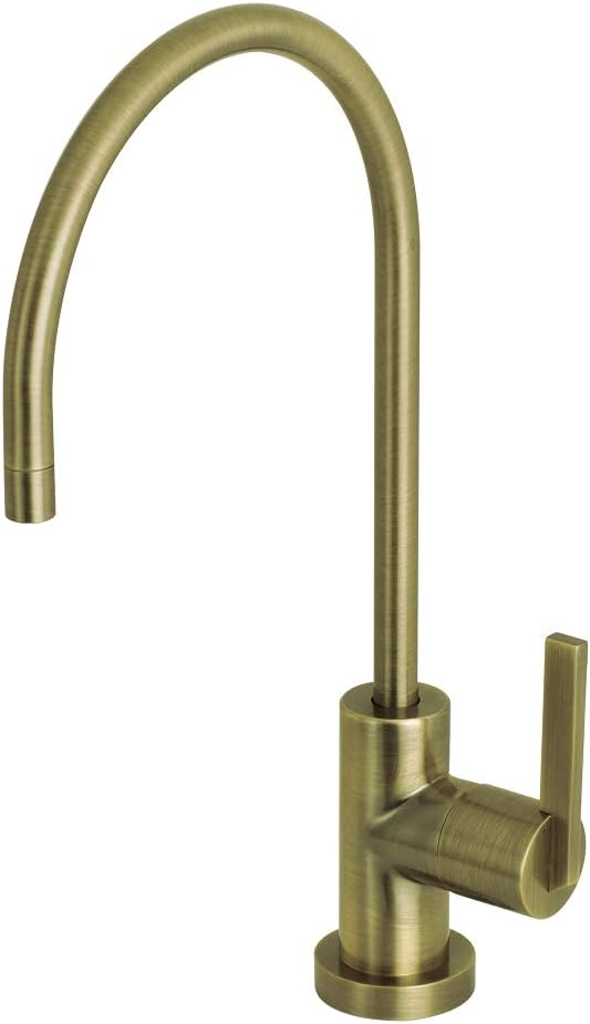 Kingston Brass KS8193CTL 1/4 Turn Water Filtration Faucet, Antique Brass,5-7/8" in Spout Reach