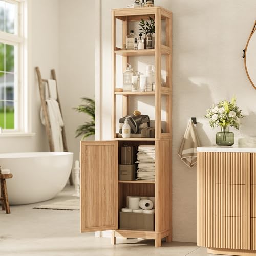 68'' Tall Narrow Storage Cabinet with Adjustable Shelf and Door