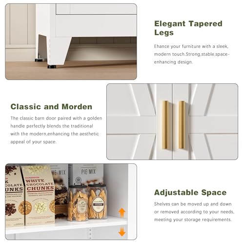 5 Tier Metal Farmhouse Storage cabinets with Doors and Shelves
