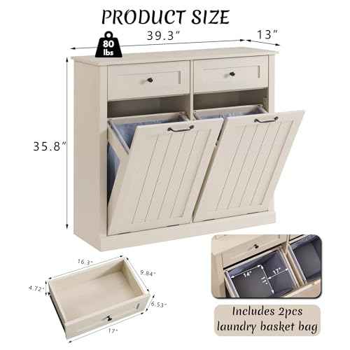 Double Tilt Out Laundry Hamper Cabinet