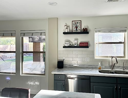 x2 18 Inch Wooden Floating Shelves for Wall