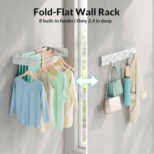 Wall Mounted Foldable Clothes Drying Rack