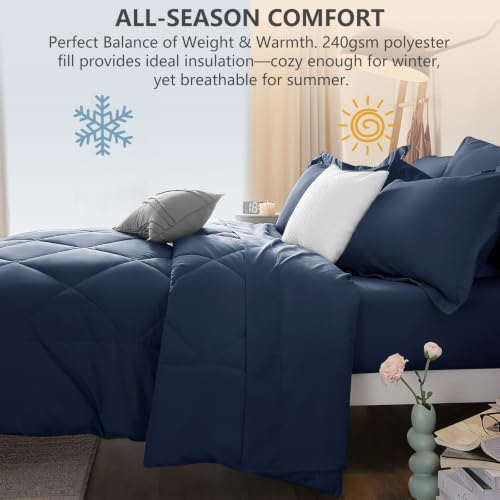 Oversized Queen Comforter Set Navy