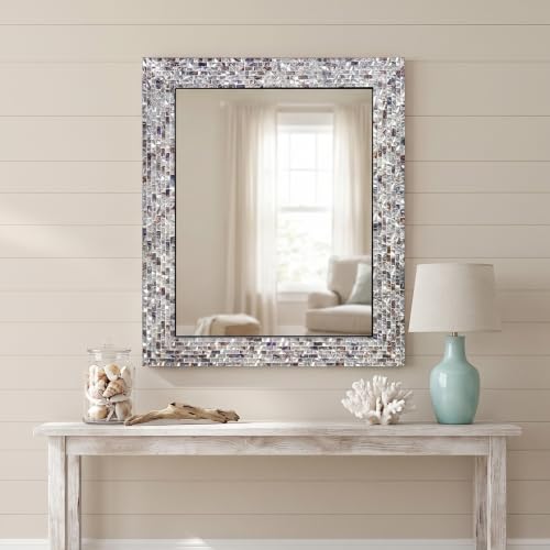 Handmade Blue & Silver Mosaic Wall Mirror