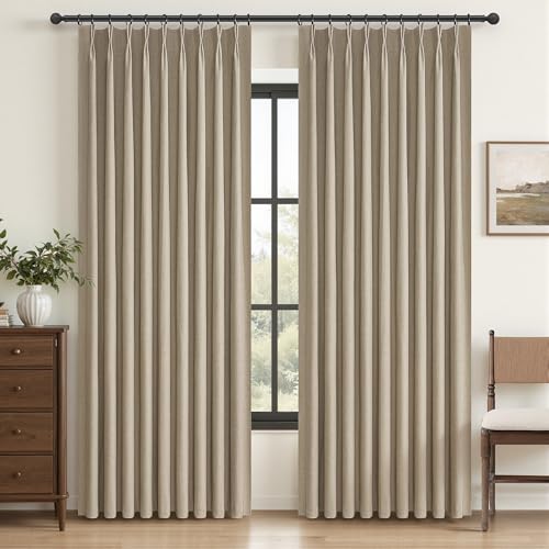 Pinch Pleated Blackout Curtains 60 Inches Wide for Living Room (2 Count)